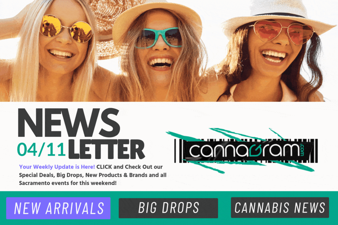 A checklist and magnifying glass with premium cannabis flower, illustrating four things to consider before buying high-quality cannabis, with Cannagram logo.