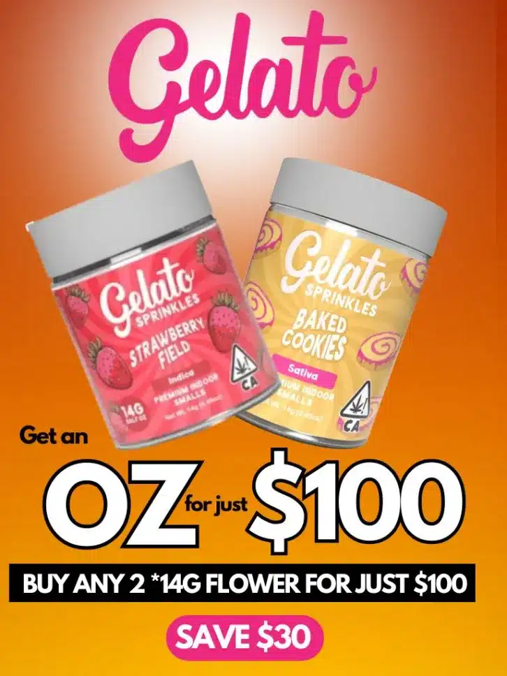 Gelato Sprinkles OZ for $100 cannabis flower deal - Sacramento weed delivery