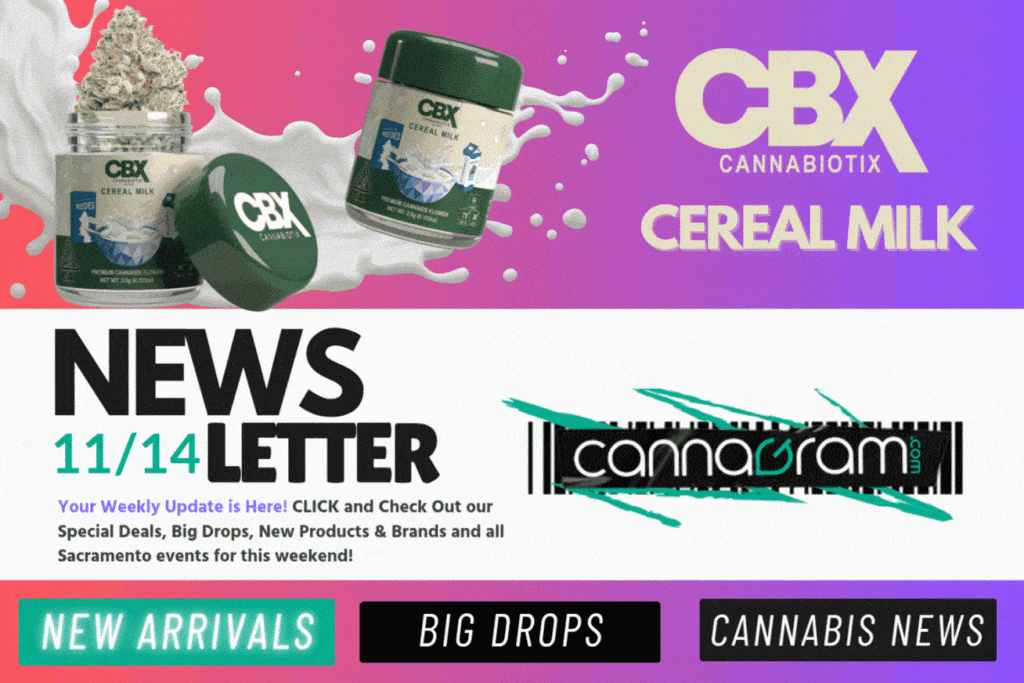 CBX Cereal Milk banner and Cannagram Newsletter 11/14 header