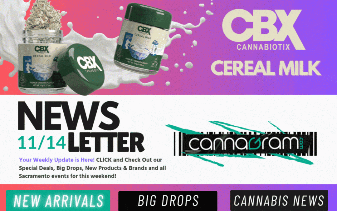CBX Cereal Milk banner and Cannagram Newsletter 11/14 header