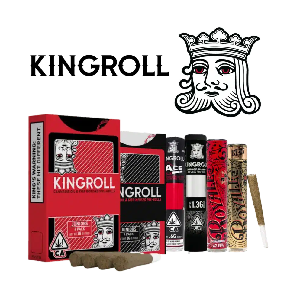 KingRoll infused pre-rolls, Juniors and Royals with 20% off