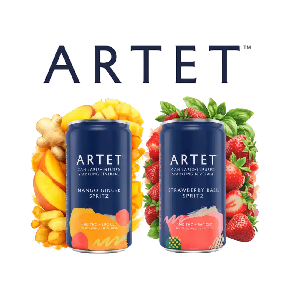 Artet infused sparkling beverage spritz (holiday party pick)
