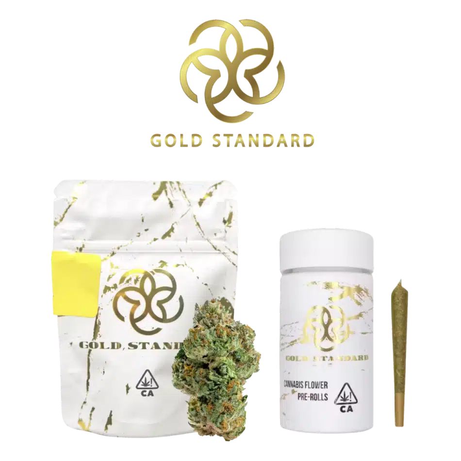 Gold Standard premium flower bags and preroll jar