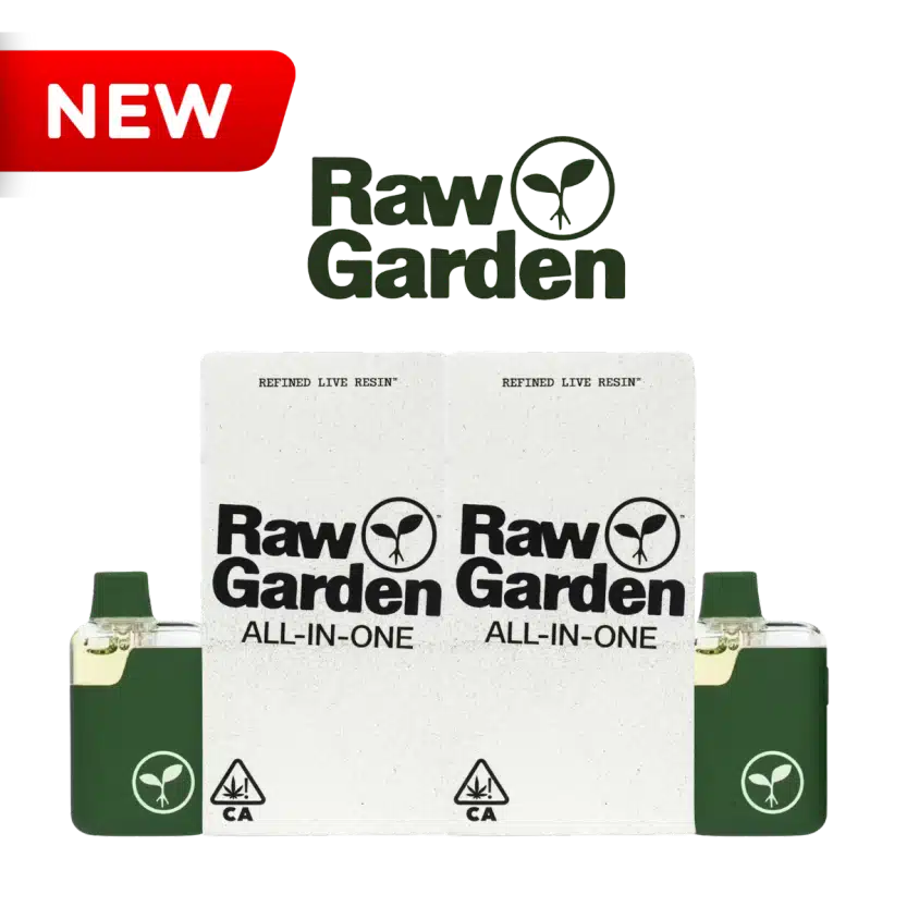 New Raw Garden All-In-One refined live resin vape devices and packaging