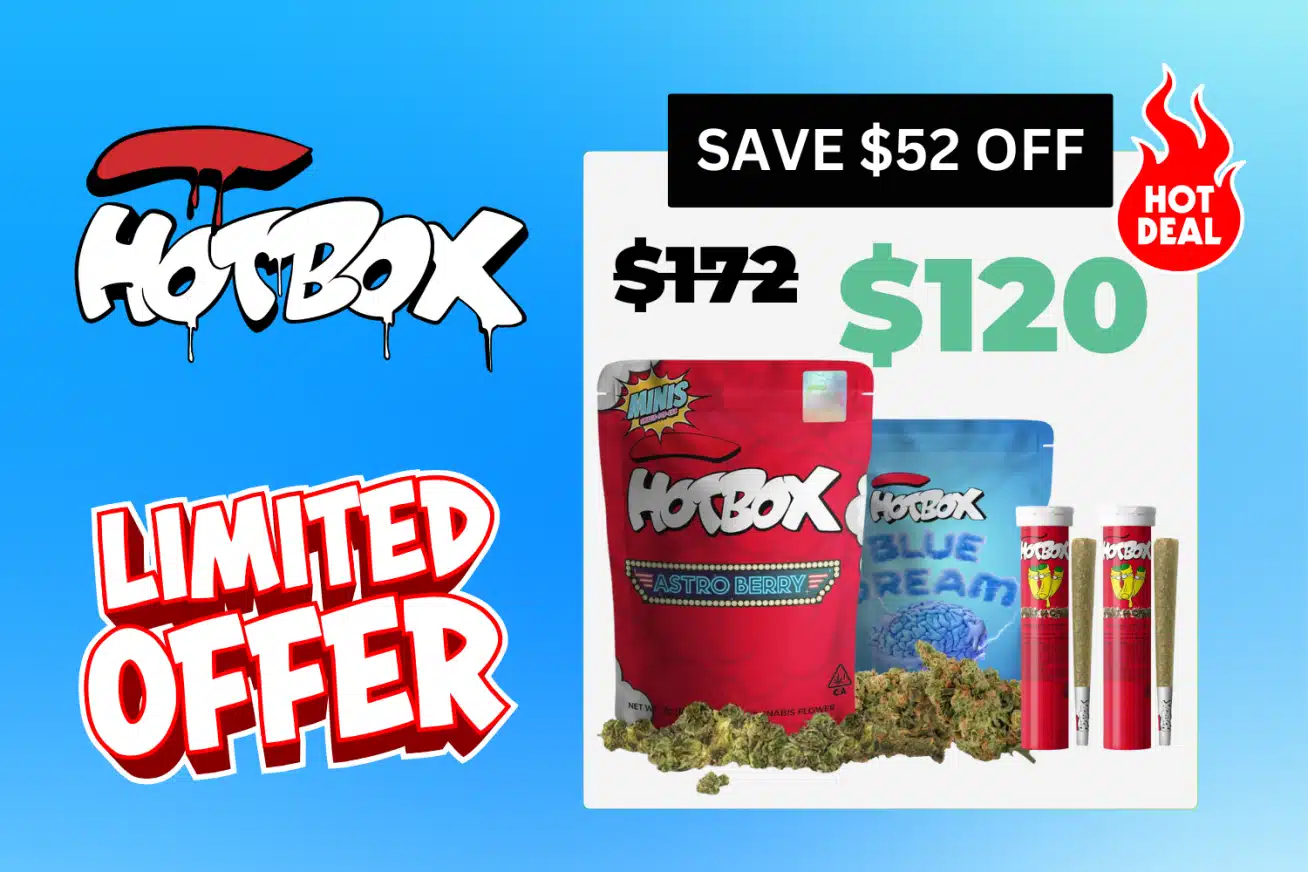 HOTBOX Sativa Bundle deal - 14g flower, 3.5g add-on, and 2x 1g prerolls