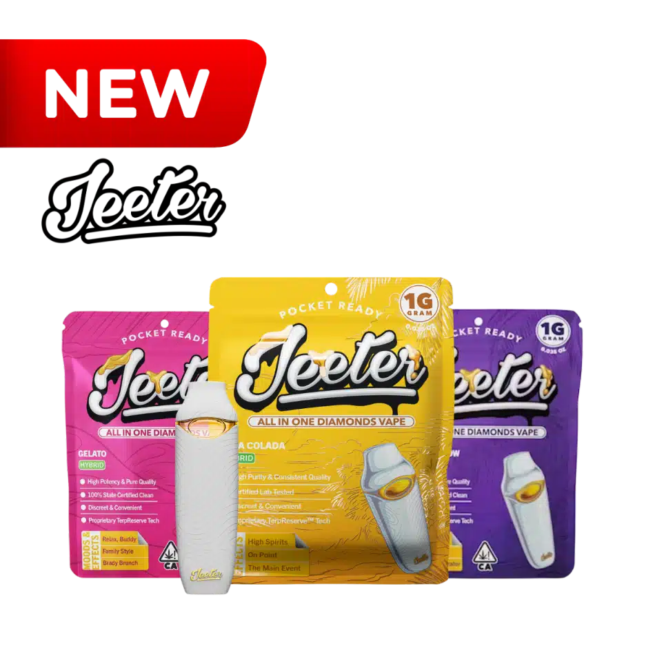 Jeeter new products featuring Liquid Diamonds AIO vapes and Baby Jeeter infused prerolls