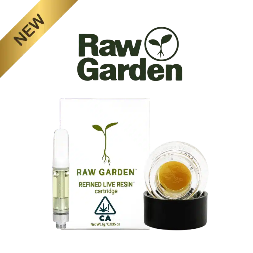 Raw Garden new products featuring refined live resin cartridge and live resin concentrate