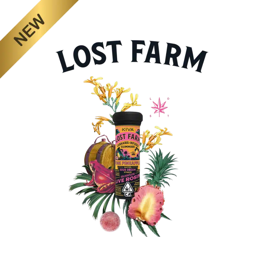 Lost Farm Pink Pineapple x Sour Dream (S) 100mg Live Rosin Gummies new product