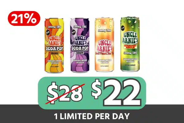Uncle Arnie's 12oz 100mg 4-Pack Mix and Match $22 save $6 21% off