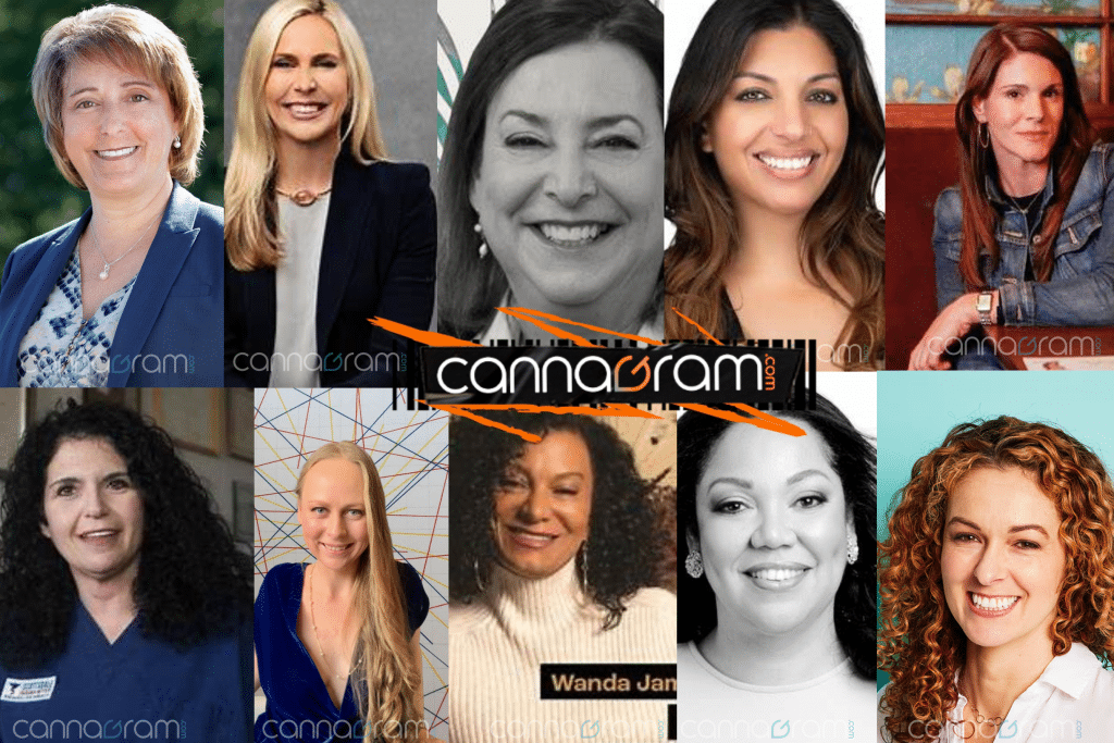 How Women Are Shaping the Cannabis Industry — collage of professional headshots representing women leaders across cannabis business, policy, advocacy, and research.