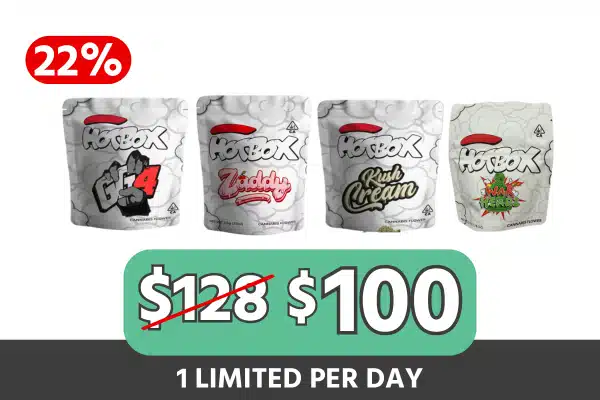 Mix and match 4 Hotbox eighths for $100 bundle