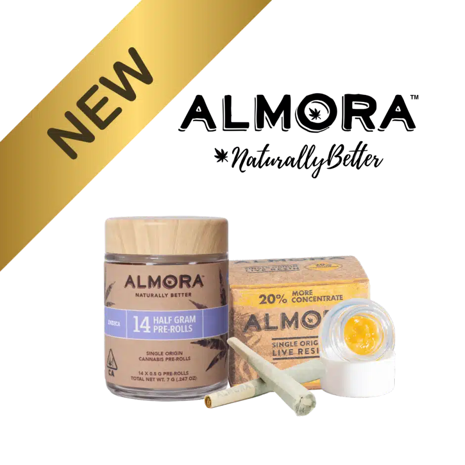 Almora Farms new 14pk prerolls and Live Resin badders & sauces