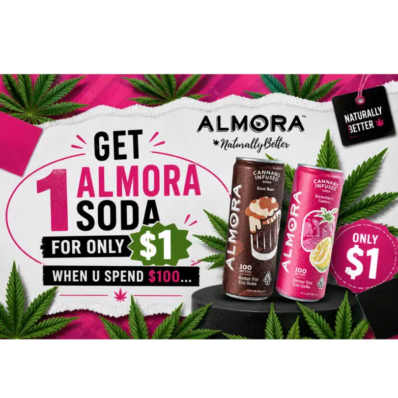 Spend $100 Get 1 Almora Cannabis Infused Soda for $1