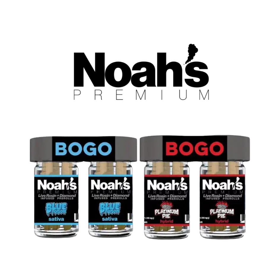Noah's Premium BOGO — 50% Off Prerolls & Diamond + Live Rosin Packs