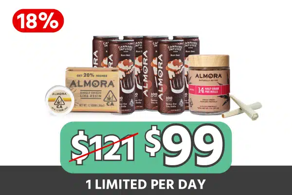Almora Farms Sauce + 14-Pack Prerolls + Root Beer Bundle — $99 (Save $22, 18% Off)