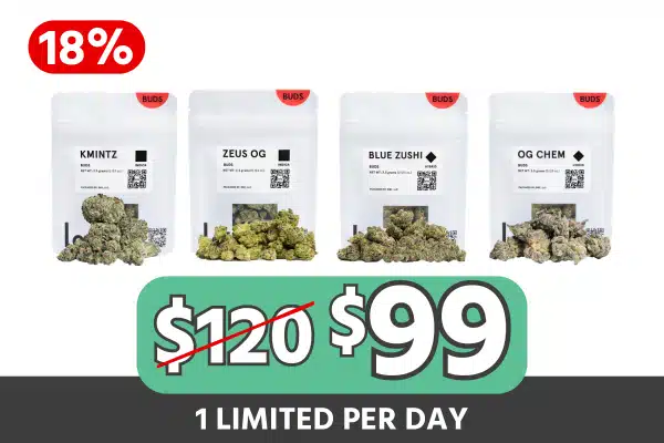 Lolo 3.5g Flower 4-Pack Bundle — $99 (Save $21, 18% Off)