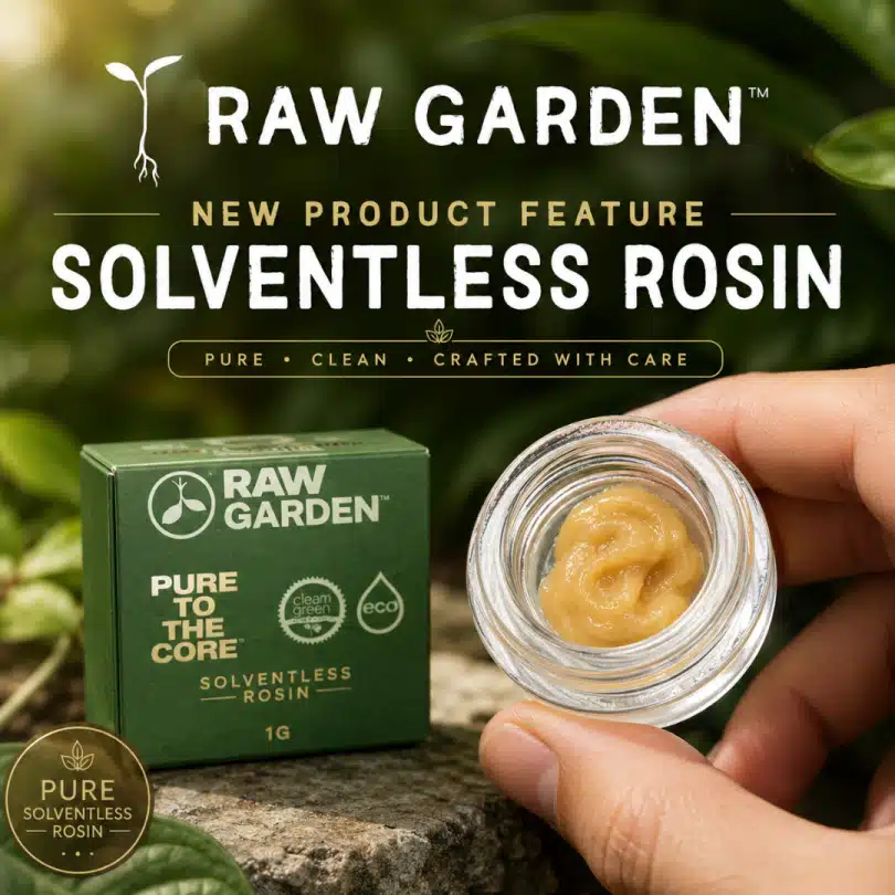 Raw Garden Solventless Live Rosin — Jiffy Cake, Hella Jelly, OG Kush & Beach Party