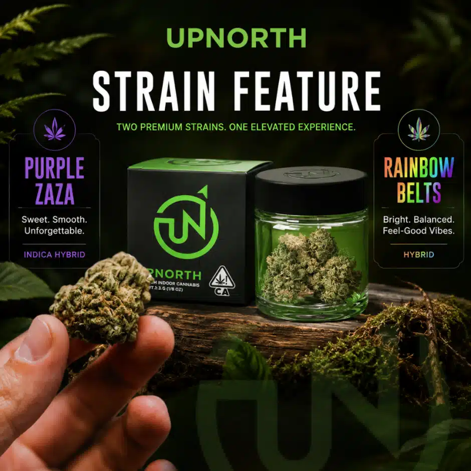 Up North Strain Feature — Purple Zaza & Rainbow Belts Premium Indoor Flower