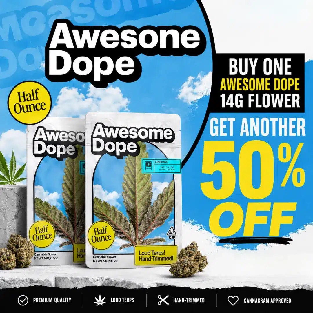 Awesome Dope 14g Half Ounce Indoor Flower — Loud Terps, Hand-Trimmed