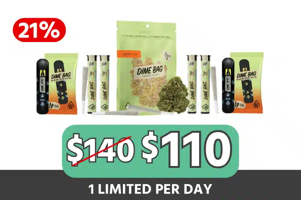 Dime Bag Flower + Vape + Preroll Bundle — $110 (Save $30, 21% Off)