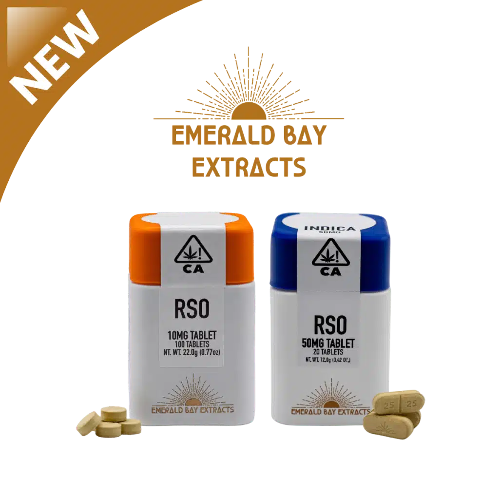 Emerald Bay Extracts RSO Tablets — Rolls Choice 10mg 100pk & OG Kush 50mg 20pk