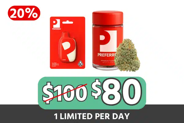 Preferred Gardens Flower + AIO Vape Bundle — $80 (Save $20, 20% Off)