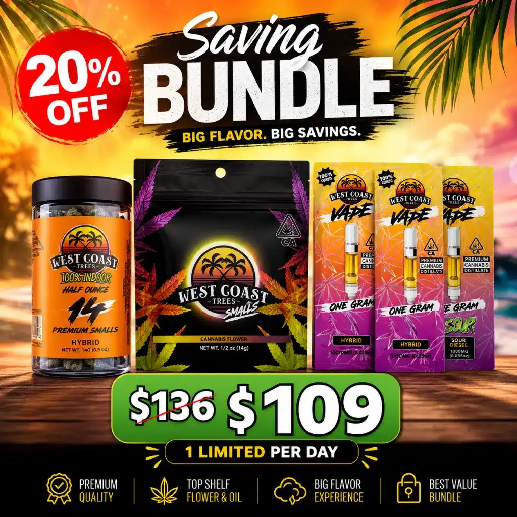 West Coast Treez Flower + Preroll + Vape Bundle — $109 (Save $27, 20% Off)