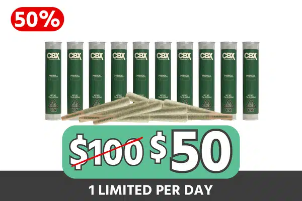 Mix and Match 10x CBX Prerolls for the Price of 5 — $50 (Save $50, 50% Off)