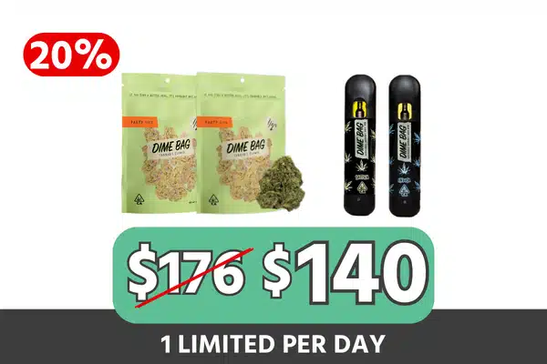 Dime Bag 14g Flower + AIO Vape Bundle — $140 (Save $36, 20% Off)