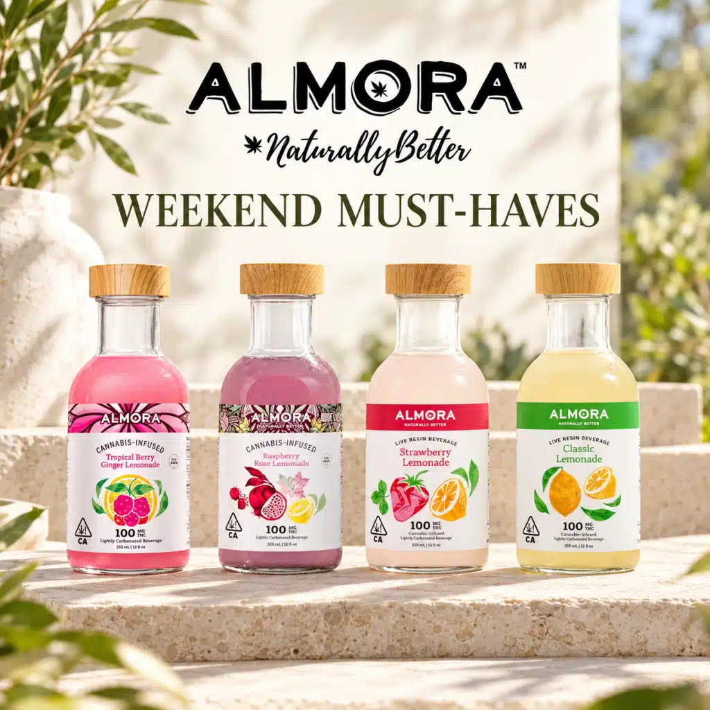 Almora Cannabis-Infused Beverages — Tropical Berry Ginger, Raspberry Rose, Strawberry and Classic Lemonade