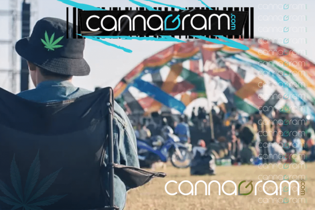 Visitor attending an outdoor California cannabis culture and community event