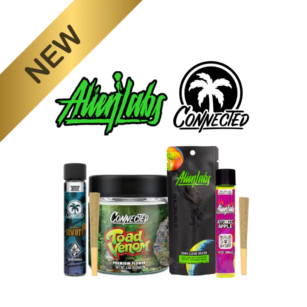 Alien Labs and Connected New Products — Toad Venom Indoor Flower, Biscotti and Atomic Apple Prerolls, Brain Freezze Cured Resin Vape