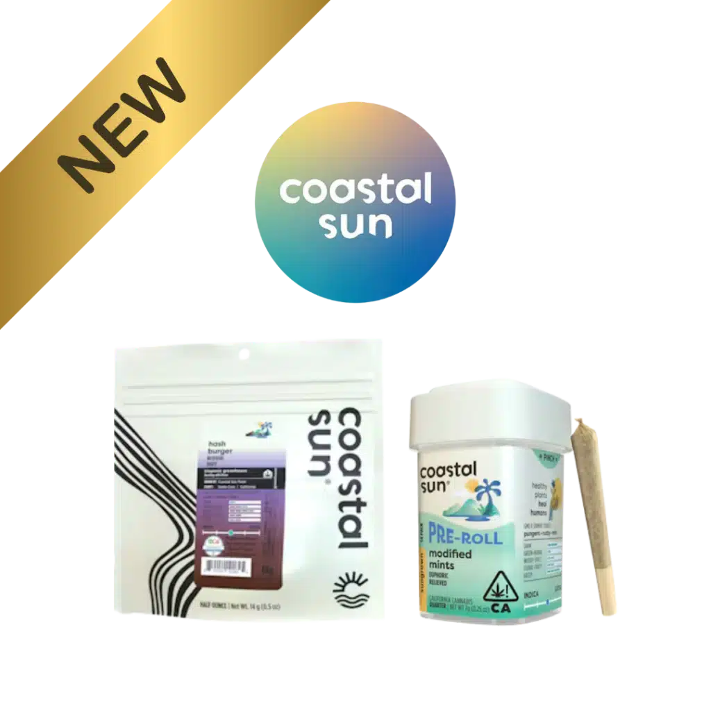 Coastal Sun New Products — Hash Burger 14g Greenhouse Flower and Modified Mints 0.5g 14-Pack Sun-Grown Prerolls