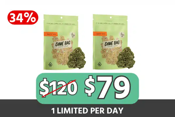 Dime Bag Ounce Bundle — Two 14g Greenhouse Flowers for $79, Save $41, 34% Off