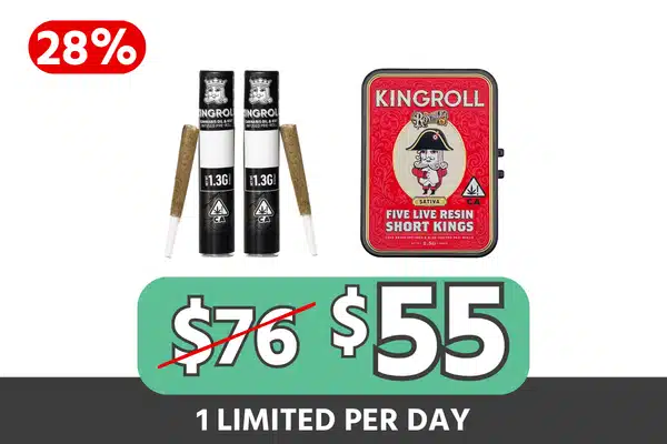 Kingroll Royale + 1.3g Preroll Bundle — $55 (Save $21, 28% Off)