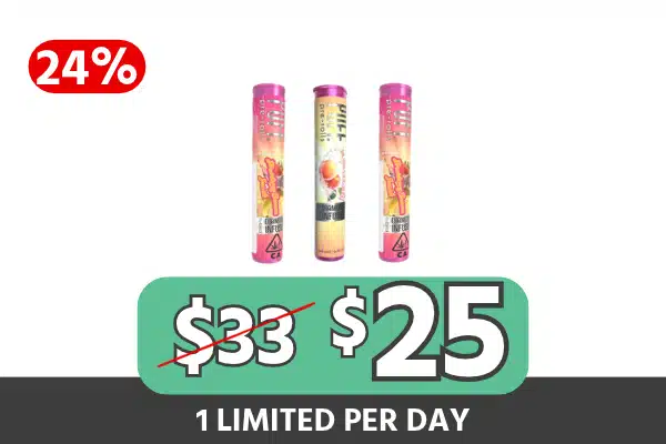 Puff Infused Singles 3-Pack — Triple Infused Diamond Prerolls for $25, Save $8, 24% Off