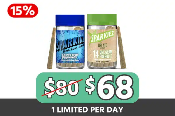 Sparkiez 14-Pack Preroll Duo — $68 (Save $12, 15% Off)