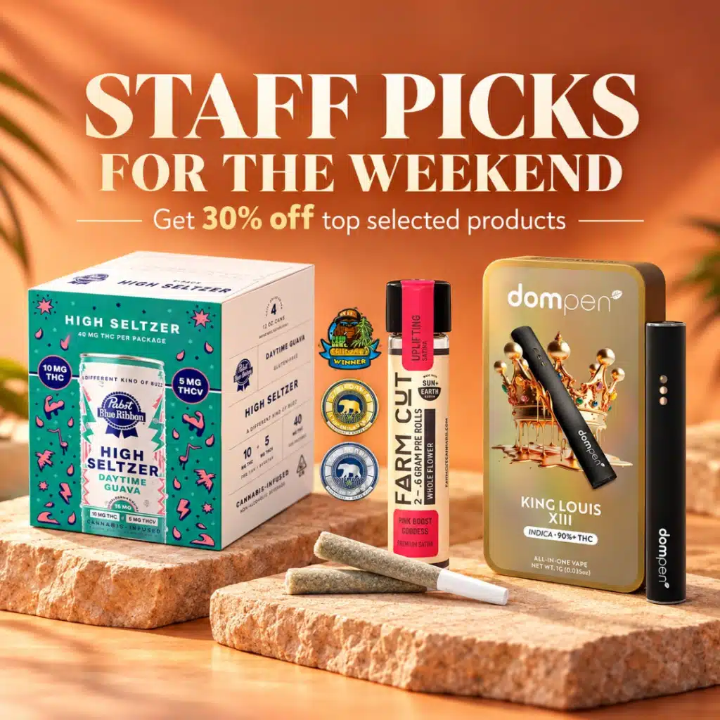 Cannagram Weekend Staff Picks — Pink Boost Goddess Prerolls, Dompen King Louis XIII AIO Vape and Pabst Labs Daytime Guava High Seltzer