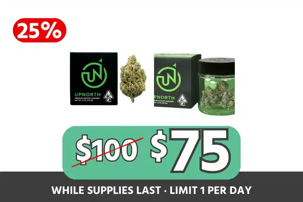 UpNorth Hybrid 8th Duo — Headband 3.5g and Cherry Pie 3.5g Flower Bundle for $75, Save $25, 25% Off