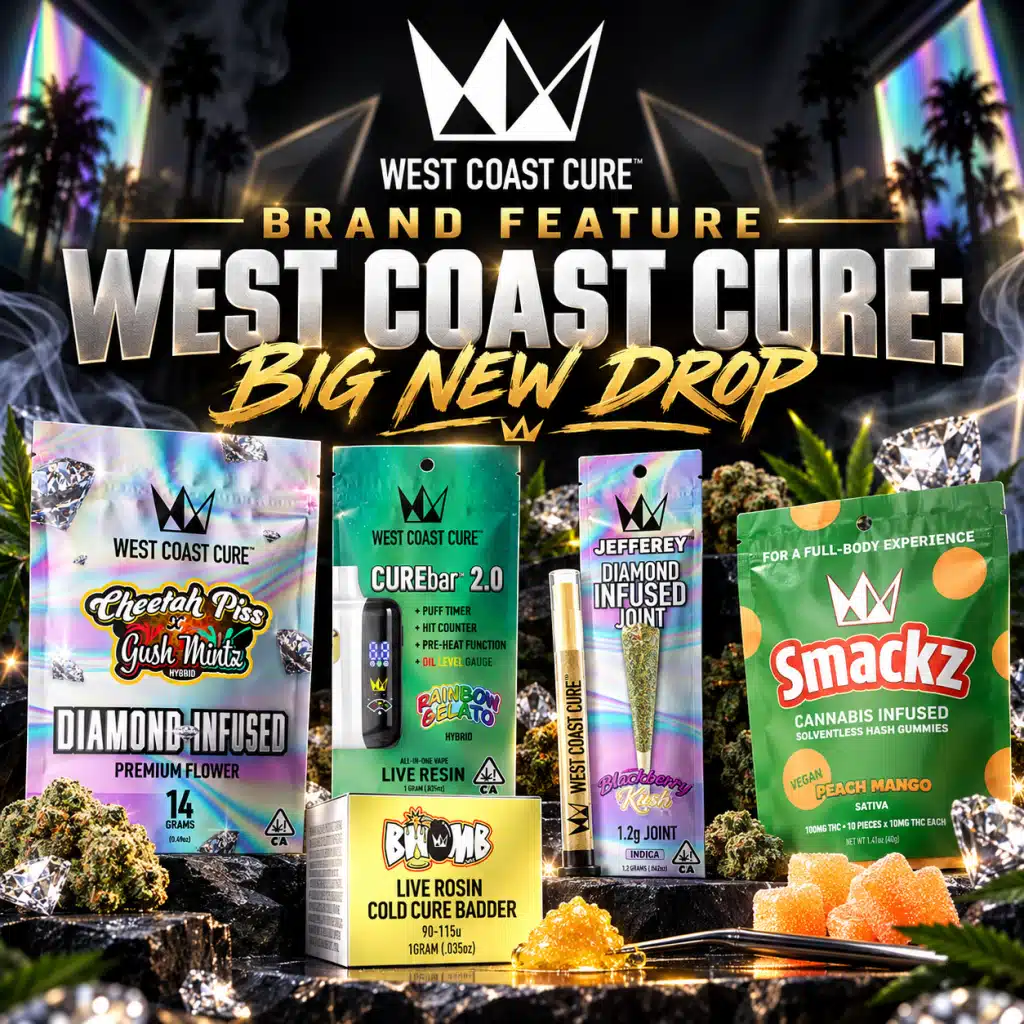 West Coast Cure Big New Drop at Cannagram — Diamond Infused Flower, Bhomb Live Rosin, CUREbar 2.0, Jefferey Prerolls and Solventless Gummies